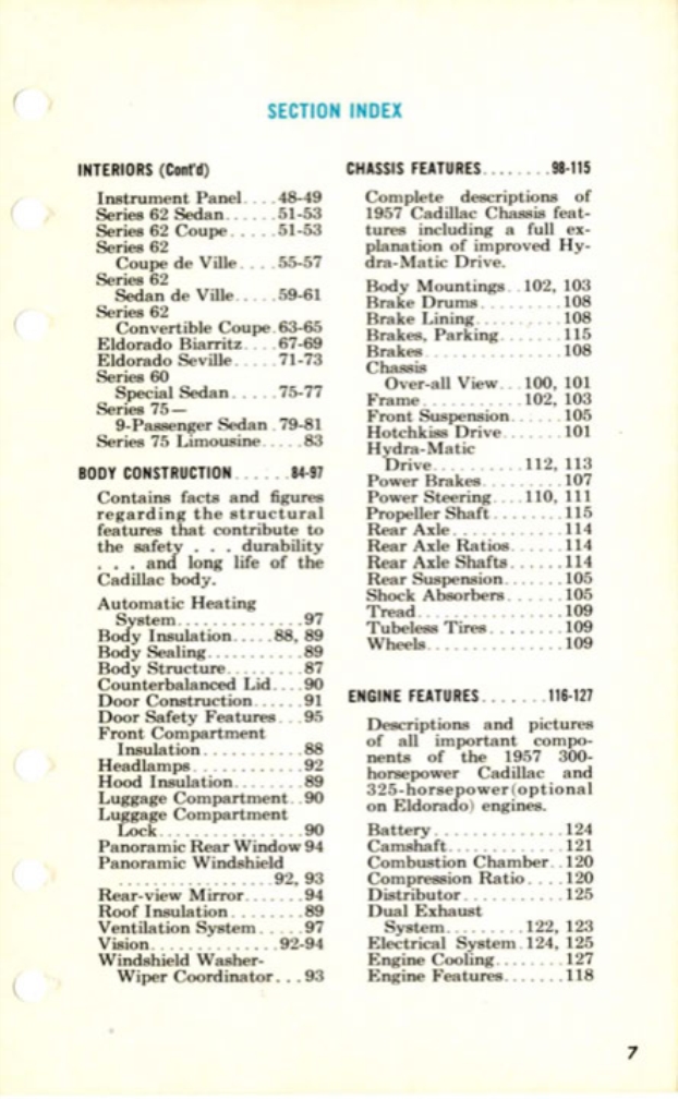 1957 Cadillac Salesmans Data Book Page 106